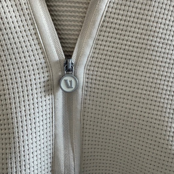Vuori Waffle Seamless Zip Up Hoodie Light Tan Casual Athleisure Size large - Picture 4 of 6